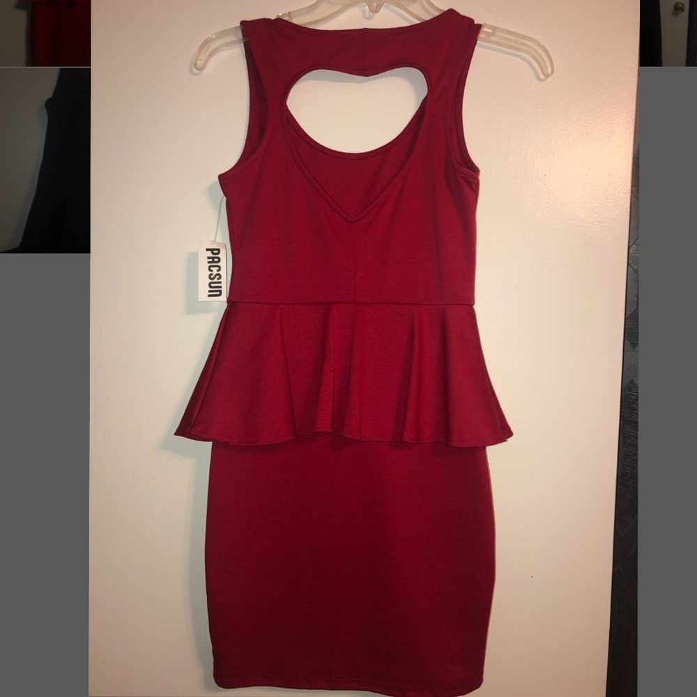 Red peplum dress